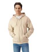 Heren Hooded Sweater met rits Softstyle Gildan SF600 sand